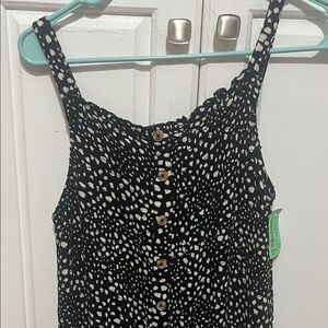 Justice Black and White Button-Front jumpsuit